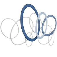 CosmoLiving by Cosmopolitan Blue Metal Overlapping Oval Geometric Wall Decor 43" x 2" x 22"