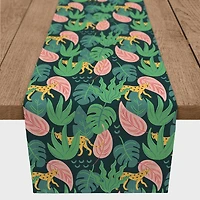 90'' Tropical Cheetahs Cotton Twill Table Runner
