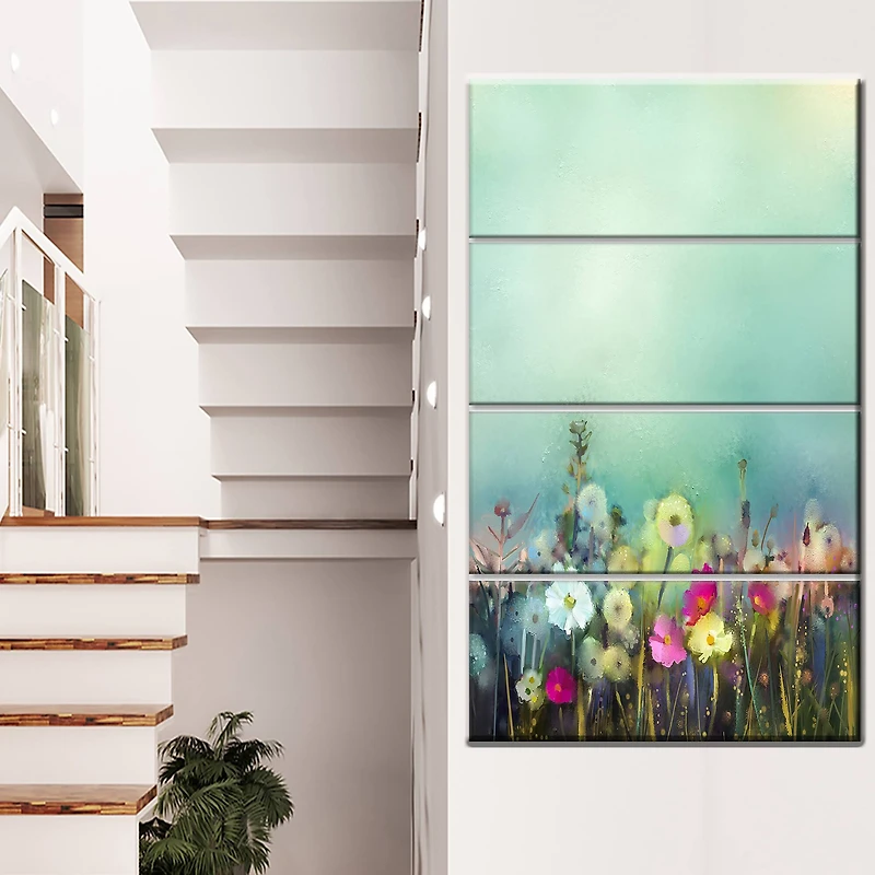 Designart - Dandelion Poppy and Daisy Flowers