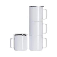 Craft Express 13oz. White Stainless Steel Stackable Mug with Lid, 4ct.