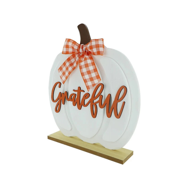 15.5" Grateful Pumpkin with Ribbon Tabletop Décor by Ashland®