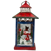 13" Red & White Snowman Let It Snow Christmas Lantern