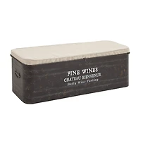 Brown Industrial Metal Storage Bench, 17" x 48"