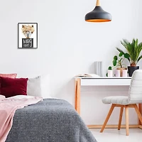 Stupell Industries Fluffy Hair Alpaca Animal Mugshot Funny Portrait Framed Wall Art