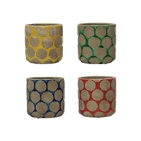 Hello Honey® 5'' Terra-Cotta Planter with Wax Relief Dots Set, 4ct.