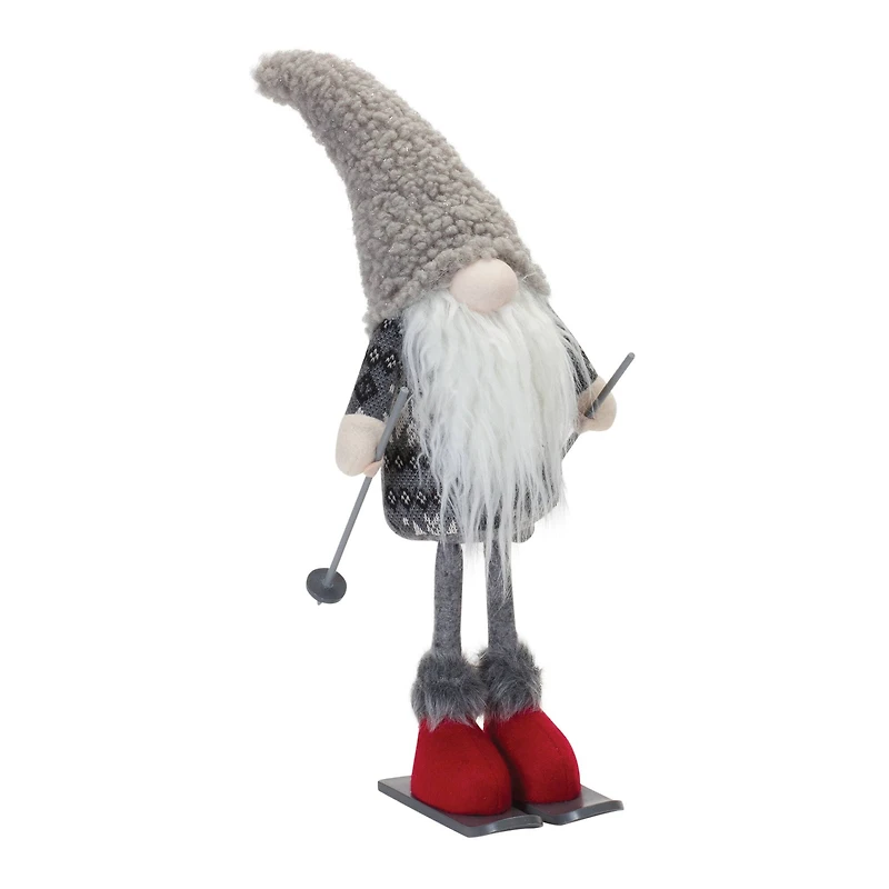 14.5" Plush Winter Gnome on Skis Set