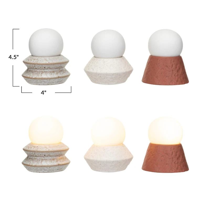 Hello Honey® 4.5" Stoneware LED Orb Light Set