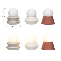 Hello Honey® 4.5" Stoneware LED Orb Light Set