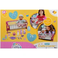 Little Darlings 2 In 1 Cradle N Carrier With 12" Doll