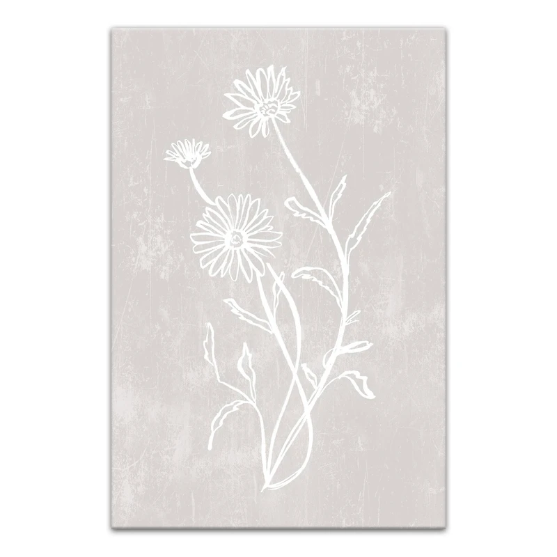 Simple White Floral II Canvas Wall Art
