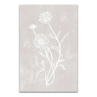 Simple White Floral II Canvas Wall Art