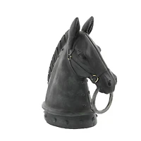 12" Black Polystone Horse Head Sculpture