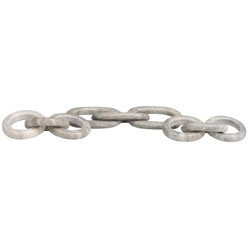 Gray Marble Geometric Link Chain Sculpture Set
