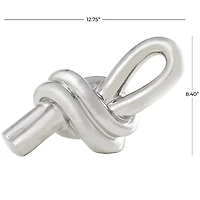 12.75" Silver Ceramic Knot Tabletop Sculpture