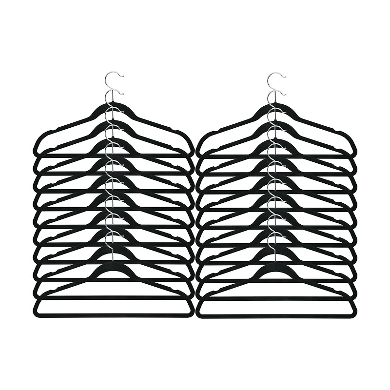 Honey Can Do Black Flocked Suit Hanger, 20ct.