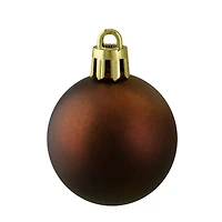 96ct. 1.5" 4-Finish Mocha Brown Shatterproof Ball Ornaments