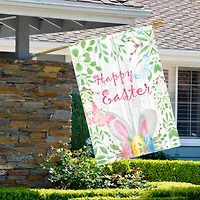 Happy Easter Bunny Ears Outdoor House Flag 28" x 40"