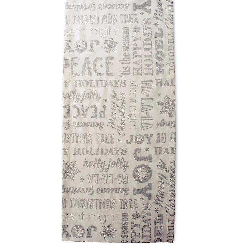 DII® 72" Silver Christmas Collage Table Runner