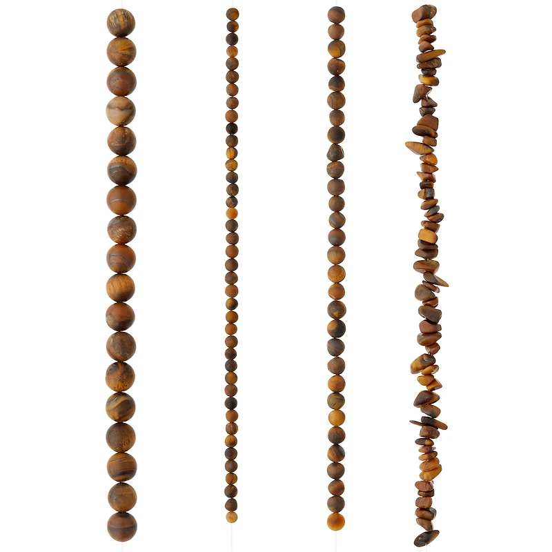 Matte Brown Tiger's Eye Stone Beads by Bead Landing™