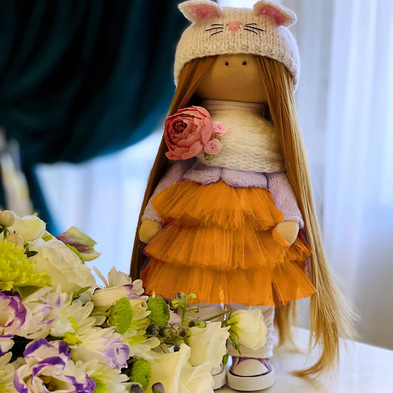 SINGER® Orange Tulle Fabric Roll, 6" x 100yd.