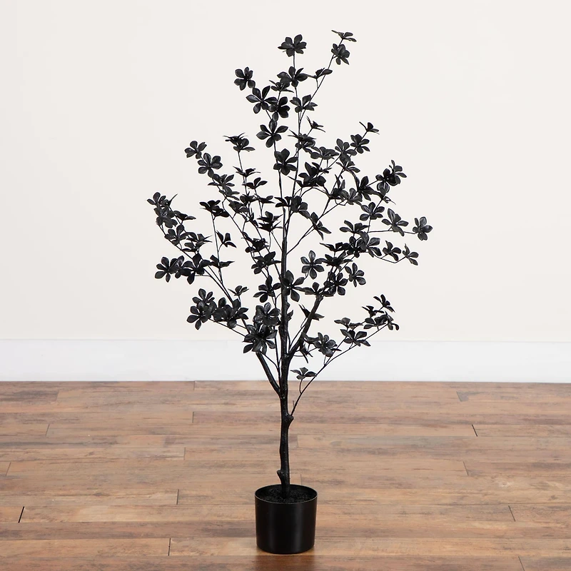 4ft. Artificial Halloween Black Enkianthus Tree
