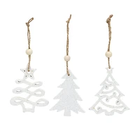 9 Pack 3" Glittery White Tree Ornaments