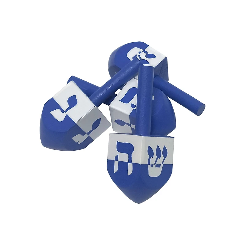 Small Wooden Hanukkah Dreidels