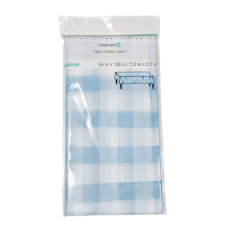 54" x 108" Gingham Plastic Table Cover by Celebrate It