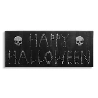 Stupell Industries Happy Halloween Skeleton Letters Canvas Wall Art
