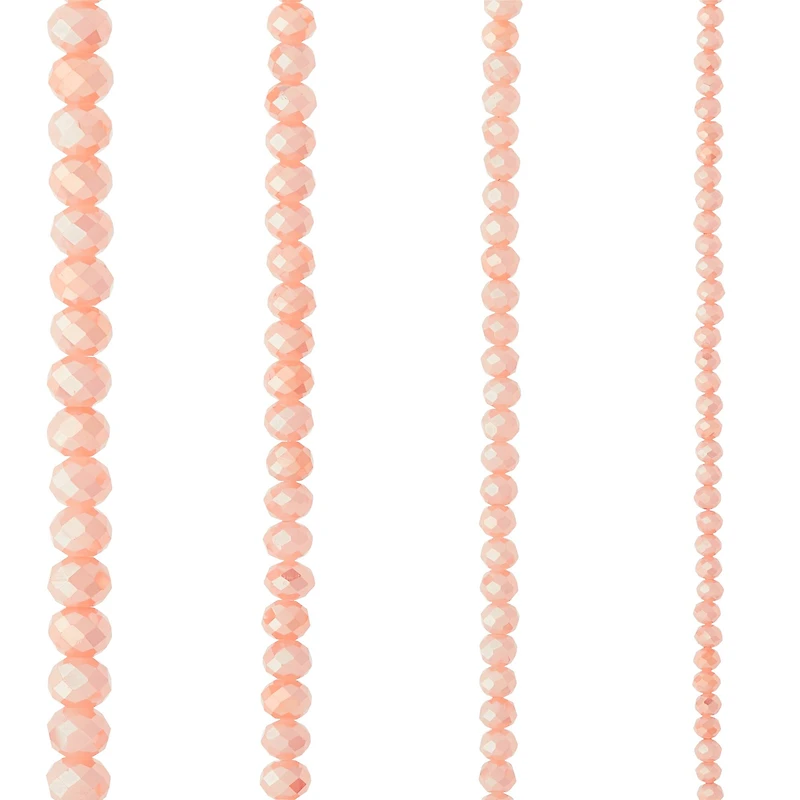 12 Packs: 4 ct. (48 total) Champagne Faceted Glass Rondelle Beads by Bead Landing™