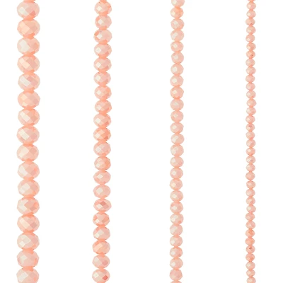 12 Packs: 4 ct. (48 total) Champagne Faceted Glass Rondelle Beads by Bead Landing™