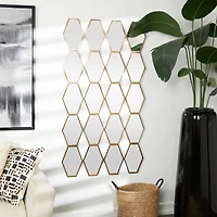 The Novogratz Gold Diamond & Hexagon Wall Mirror