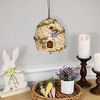 6.25" Beehive with Bees Spring Hanging Decoration