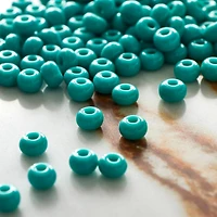 12 Pack: John Bead Turquoise Opaque Czech Glass Seed Beads, 6/0