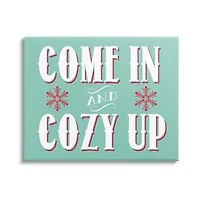 Stupell Industries Come In & Cozy Up Snowflake Phrase Canvas Wall Art