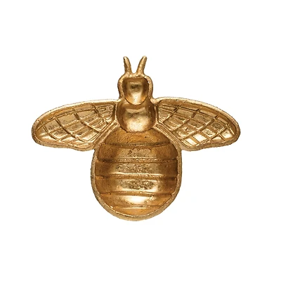 Hello Honey® 8" Gold Decorative Bee Cast Iron Dish