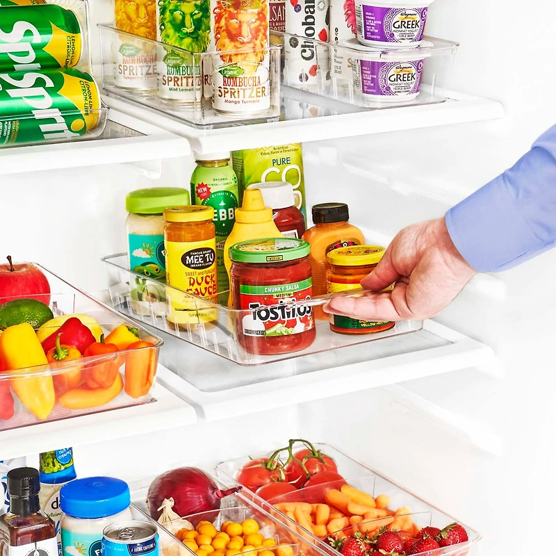 Sorbus Large Clear Organizing Bin on Wheels with Removable Dividers