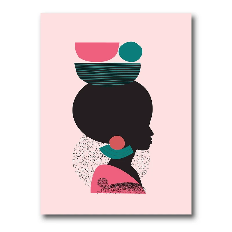 Designart - Ethnic Geometric Silhouette of African American II
