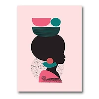 Designart - Ethnic Geometric Silhouette of African American II