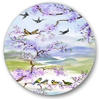 Designart - Birds On Cherry Branch