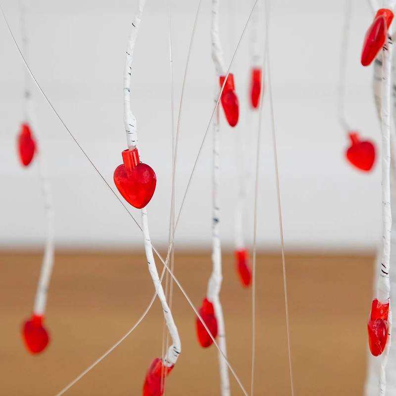 4ft. Pre-Lit Artificial Valentine's Day Willow Tree with 48 Heart Shaped LED Lights