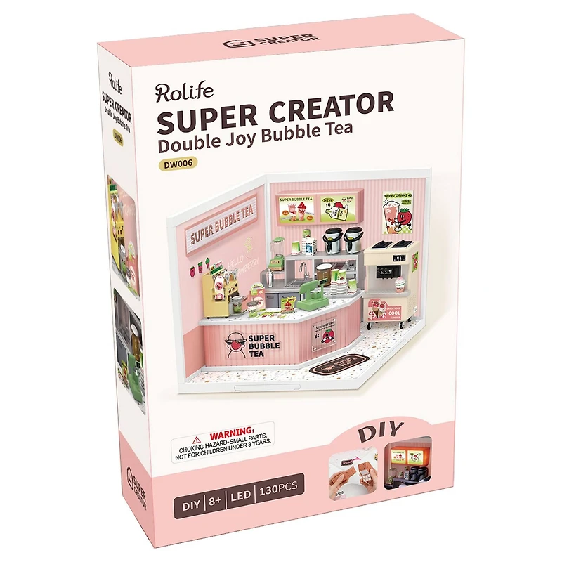 Rolife® Super Creator Double Joy Bubble Tea DIY Miniature Kit
