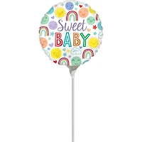 9" Sweet Baby Icons Stick Balloon