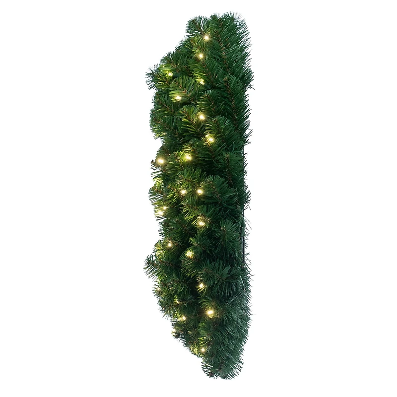 30" Oregon Fir Christmas Wreath, Warm White LED Lights