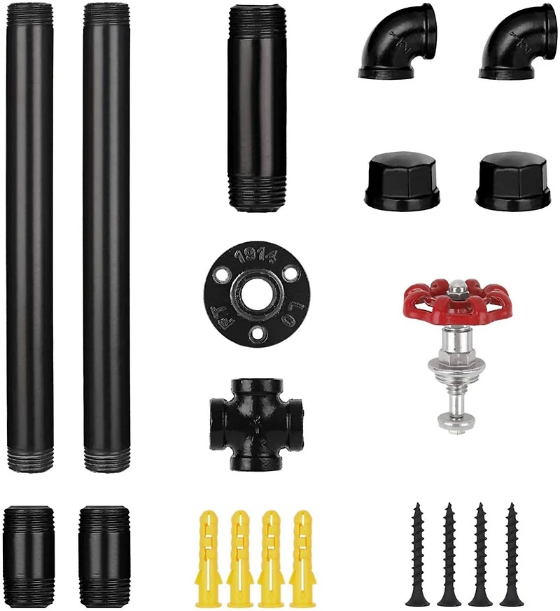 Black Heavy Duty Iron Pipe Toilet Paper Roll Holder