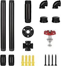 Black Heavy Duty Iron Pipe Toilet Paper Roll Holder