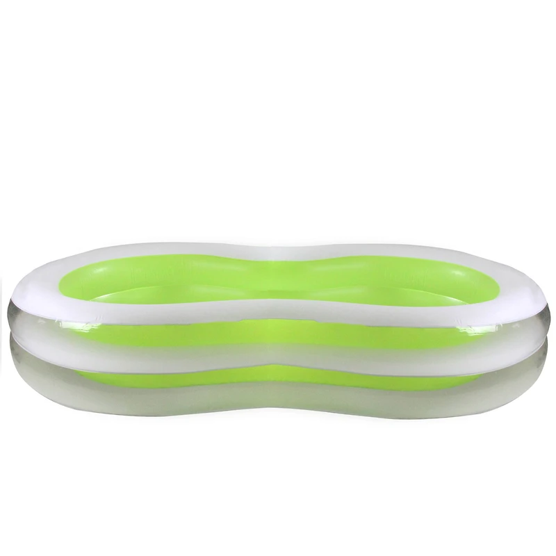 Pool Central® 94.5" Green and White Inflatable Figure 8 Swimming Pool