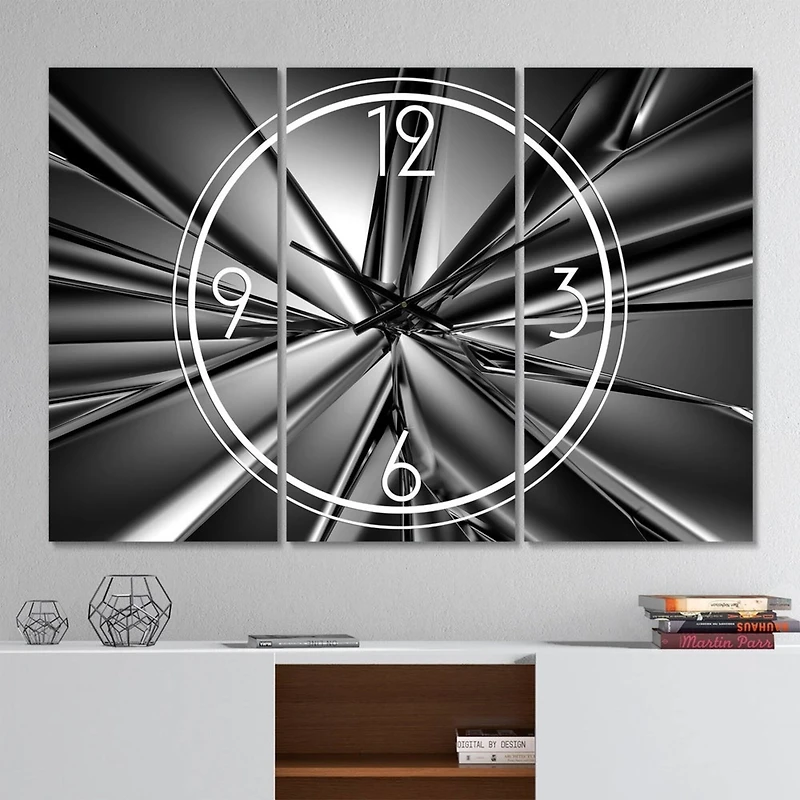 Designart Futuristic Crystal Background Multipanel Wall Clock