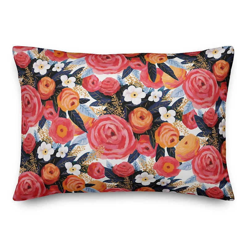Sunset Flowers Throw Pillow