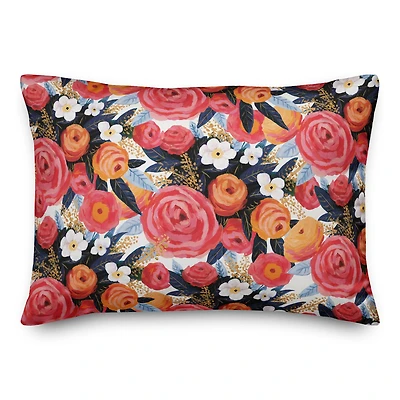 Sunset Flowers Throw Pillow